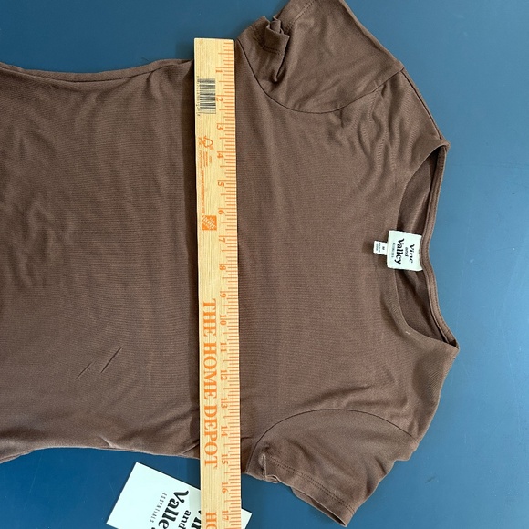 Brand New Fitted Stretchy Short Sleeve Brown Top - Picture 5 of 9
